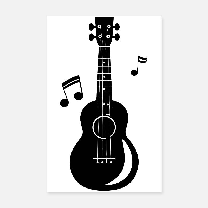 Ukulele - Poster 20x30 cm - Weiß