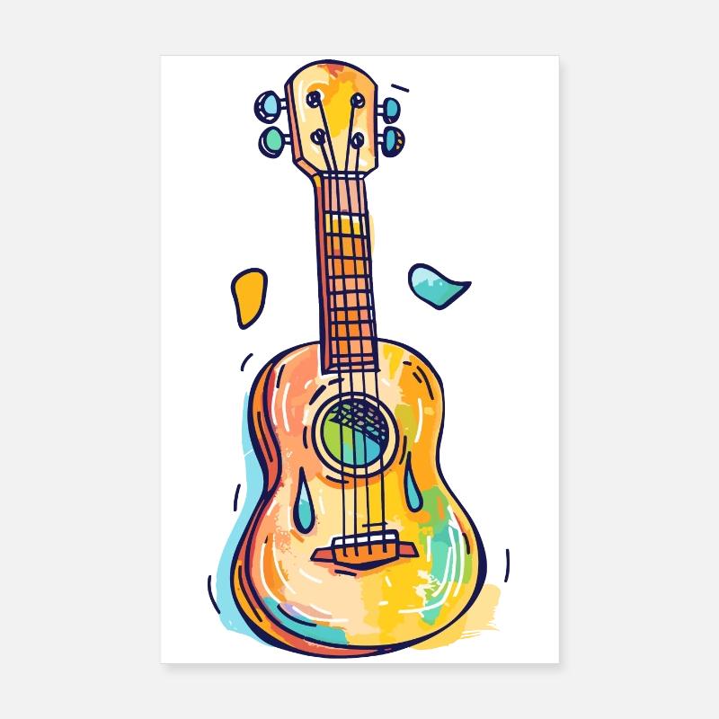 Ukulele Comic Look Poster 20x30 cm