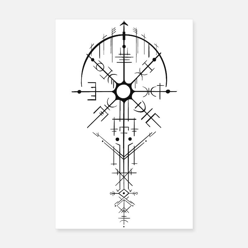 Nordic Rune Amulet Design Poster 8" x 12" (20x30 cm)