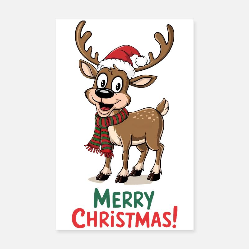 Rentier Weihnachtspullover lustig süß niedlich Poster 20x30 cm