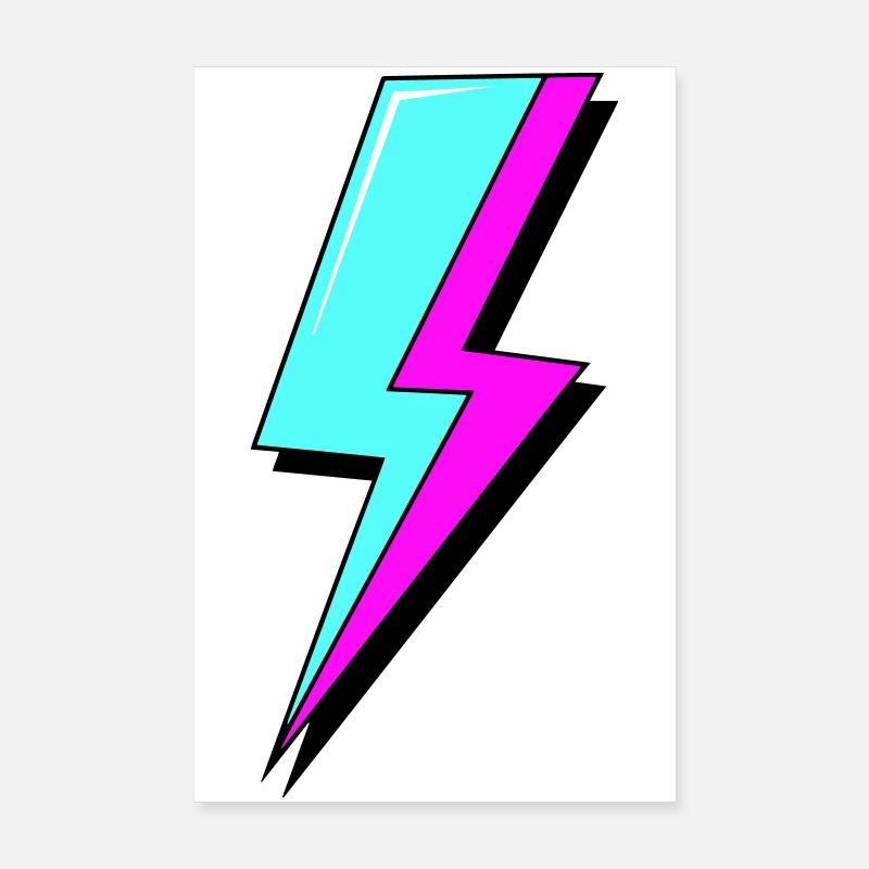 Psychedelische Neon-Beleuchtung - Poster 20x30 cm - Weiß
