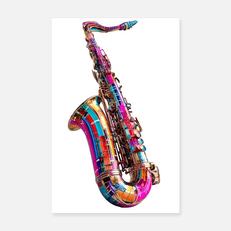Colorful saxophone design Poster 8" x 12" (20x30 cm)