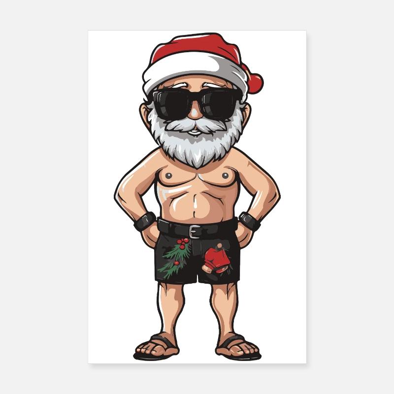 Père Noël Vacances d’été Père Noël Père Noël Poster 20 x 30 cm