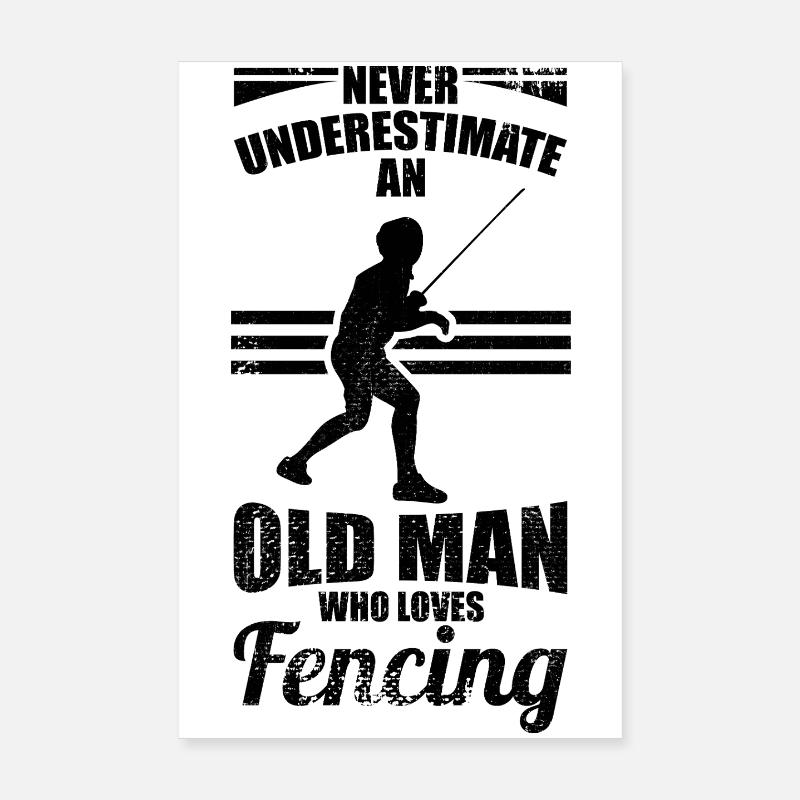 Papy escrimeur - Poster 20 x 30 cm - blanc