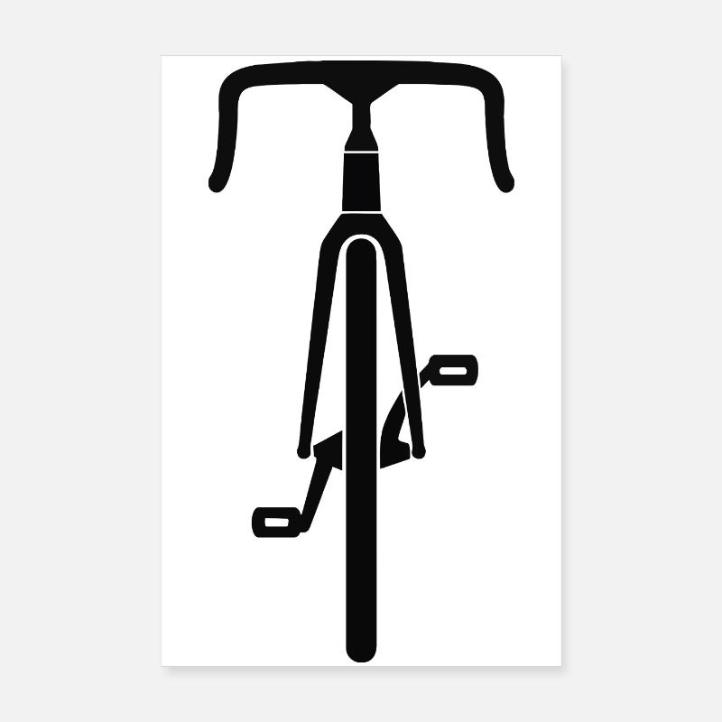 Rennrad Silhouette Frontansicht schwarz Poster 20x30 cm
