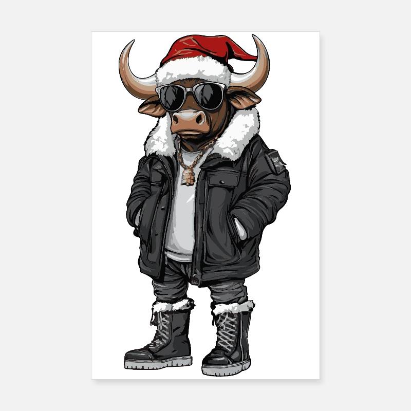Taurus Christmas Winter Poster 8" x 12" (20x30 cm)