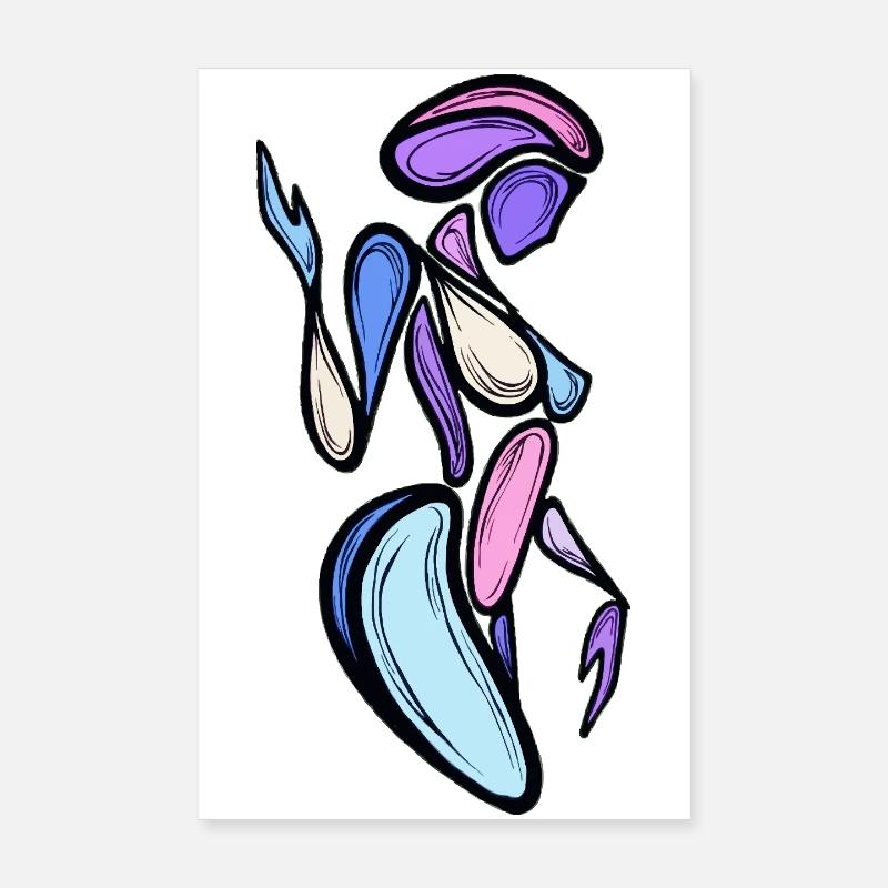 Femme abstraite Forme colorée Poster 20 x 30 cm