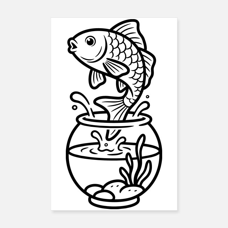 Poisson rouge Poster 20 x 30 cm