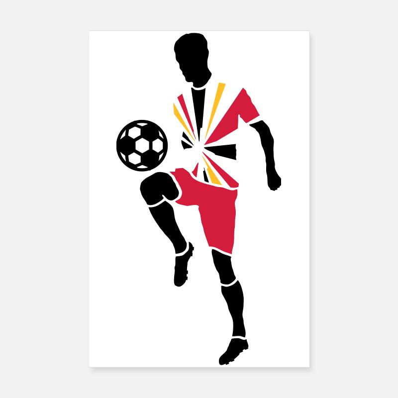 Joueur de foot avec ballon de foot Poster 20 x 30 cm