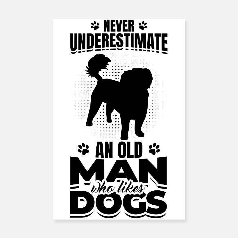 Hund bedstefar Poster 20x30 cm