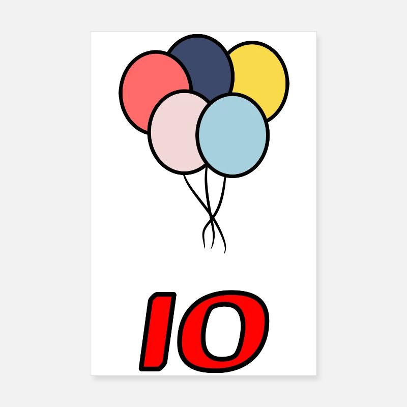 10. 10 JAHRE. 10-JÄHRIGES JUBILÄUM. 10-JÄHRIGES JUBILÄUM. Poster 20x30 cm