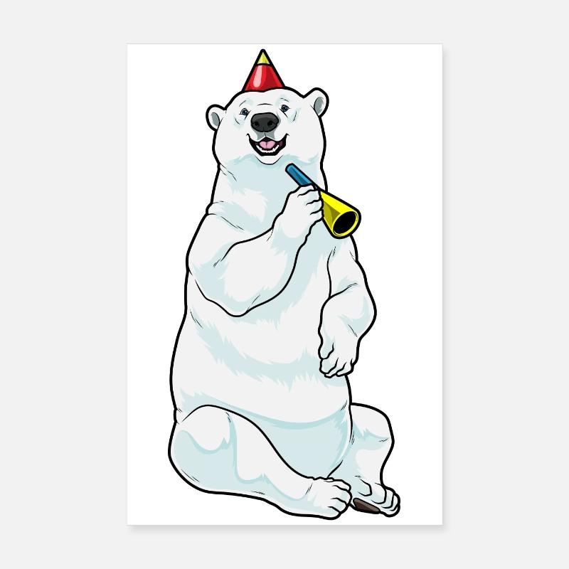 Polar Bear Birthday Toad Poster 8" x 12" (20x30 cm)