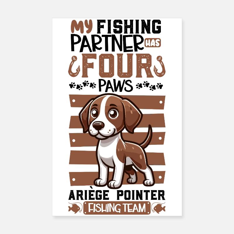 Pêche et Braque de l'Ariège Poster 20 x 30 cm