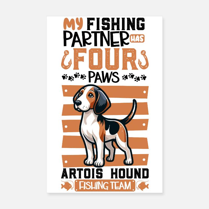 Pêche et Mastiff assyrien Poster 20 x 30 cm