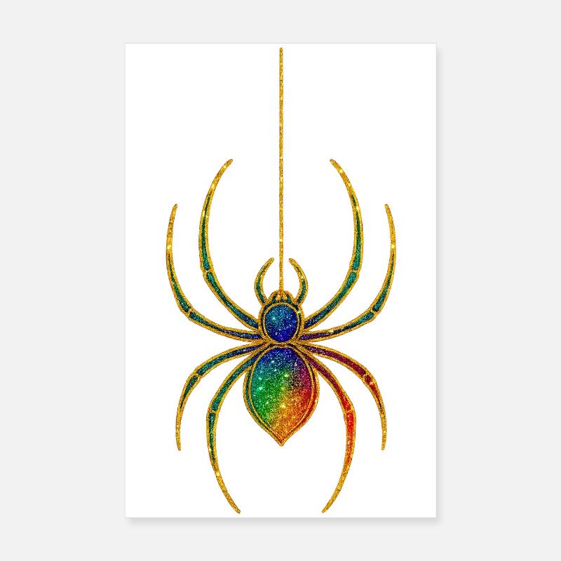 Spider Kaleidoscope Golden Shine Poster 8" x 12" (20x30 cm)