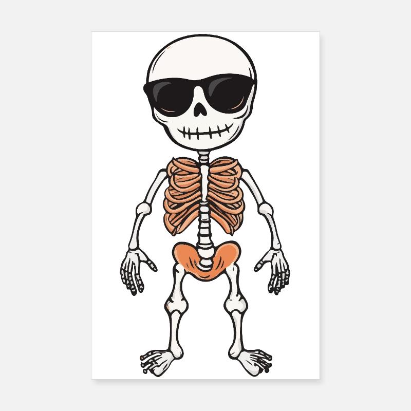 Skelett Comic Halloween Poster 20x30 cm