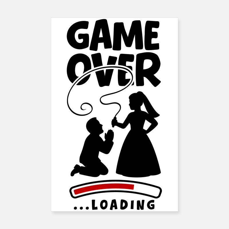Game Over Hochzeit Ehepaar Poster 20x30 cm