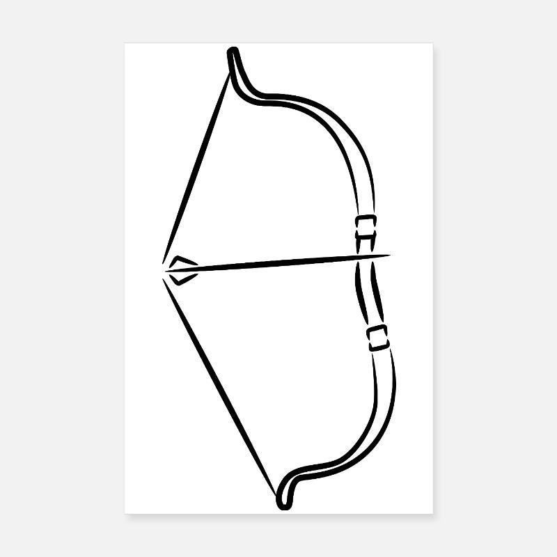 Croquis d’arc et de flèches Poster 20 x 30 cm