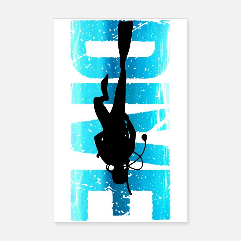 Cadeau de tenue rétro de plongée pour le design du plongeur Poster 20 x 30 cm