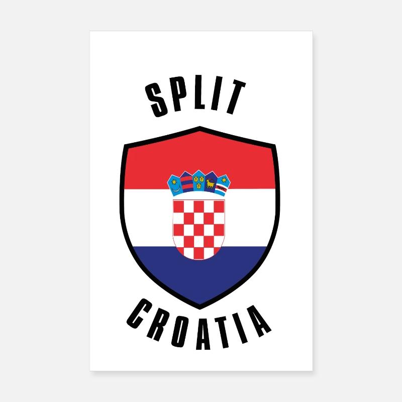 Geteilter Kroatien-Schild Poster 20x30 cm