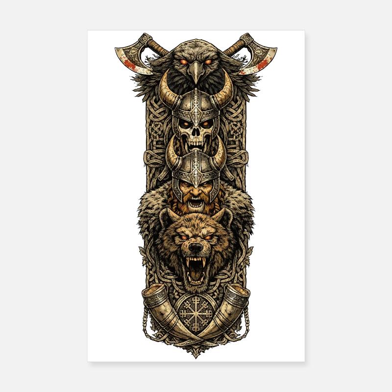 Raven Wolf Viking Order Poster 8" x 12" (20x30 cm)