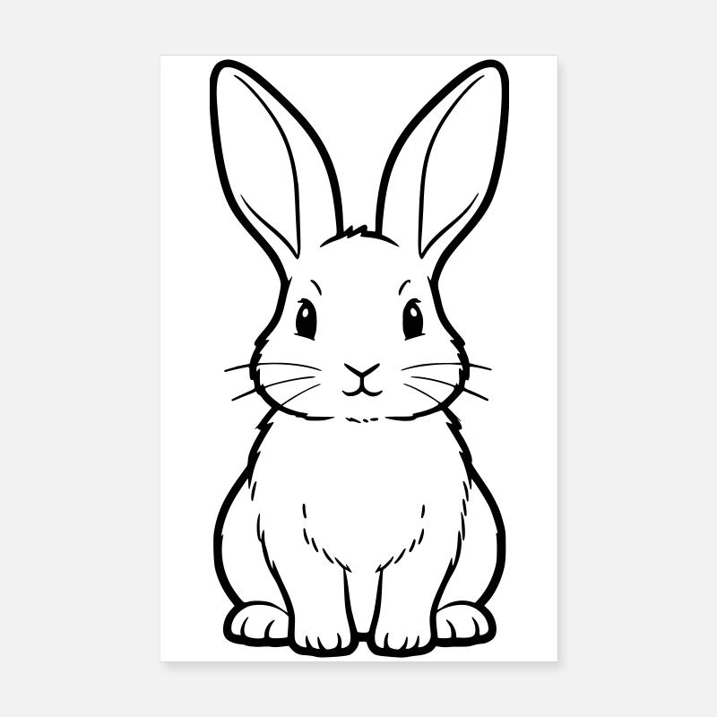 Page à colorier de plan de type « Bunny Sitting » Poster 20 x 30 cm