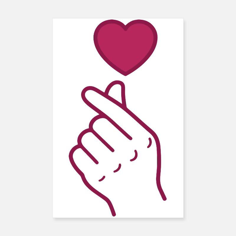 Doigts Coréens Amour Kpop Musique coréenne Corée Poster 20 x 30 cm