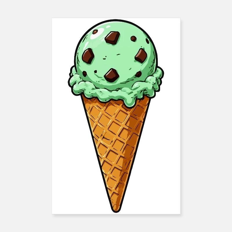 Minz Schoko Eis Kugel Poster 20x30 cm