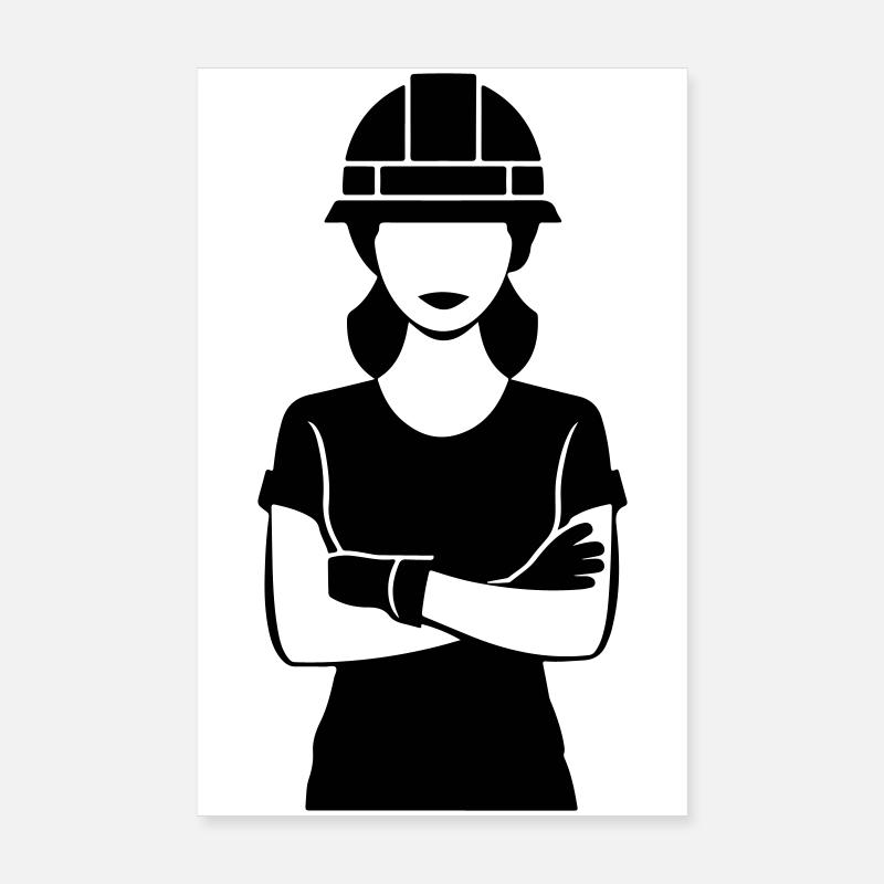 Bauarbeiter Frau Poster 20x30 cm