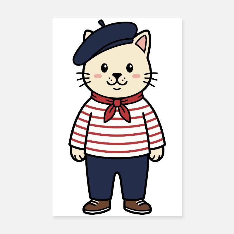 Chat français Poster 20 x 30 cm