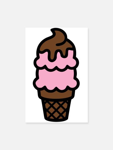 Eiswaffel Eiscreme Icon - Poster 8" x 12" (20x30 cm) - white - Front