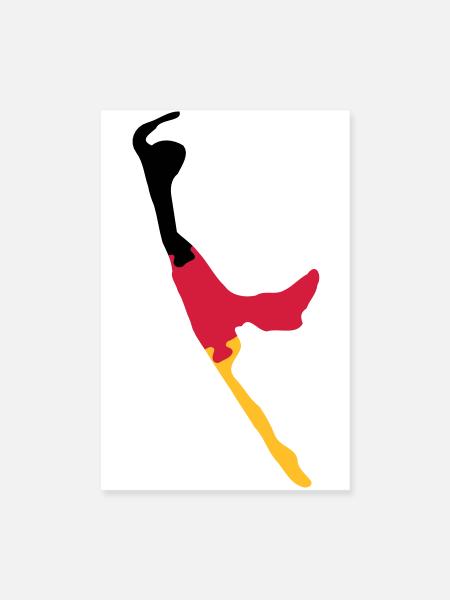Sylt Puzzle - schwarz rot gold - Poster 20x30 cm - Weiß - Vorne