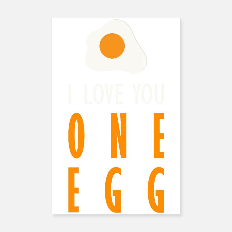 Ich liebe dich ein Ei (dunkel) Poster 20x30 cm