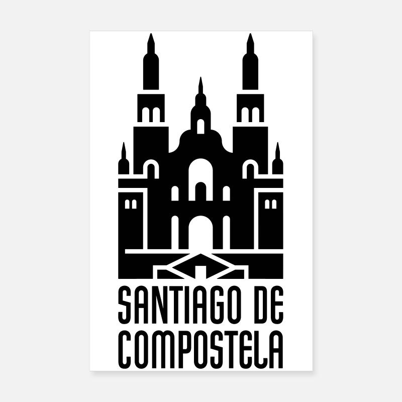 Cathédrale de Saint-Jacques de Compostelle | Chemin de Saint-Jacques Poster 20 x 30 cm