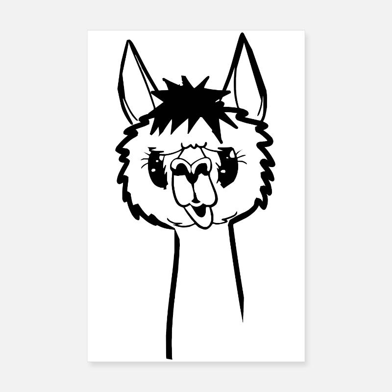 Funny Alpaga Comic - alpaga effronté Poster 20 x 30 cm