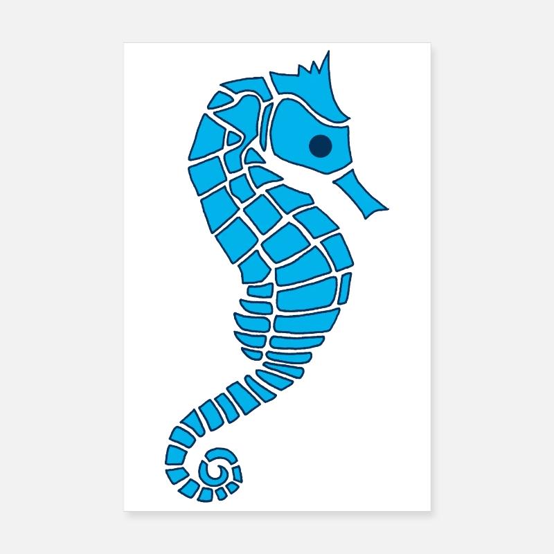 Hippocampe bleu Poster 20 x 30 cm