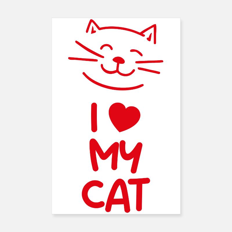 J’aime mon chat Poster 20 x 30 cm