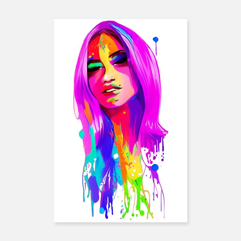 Lady 70's Retro Poster 8" x 12" (20x30 cm)