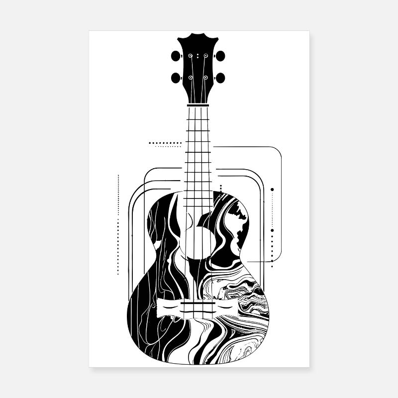 Ukulélé - Poster 20 x 30 cm - blanc
