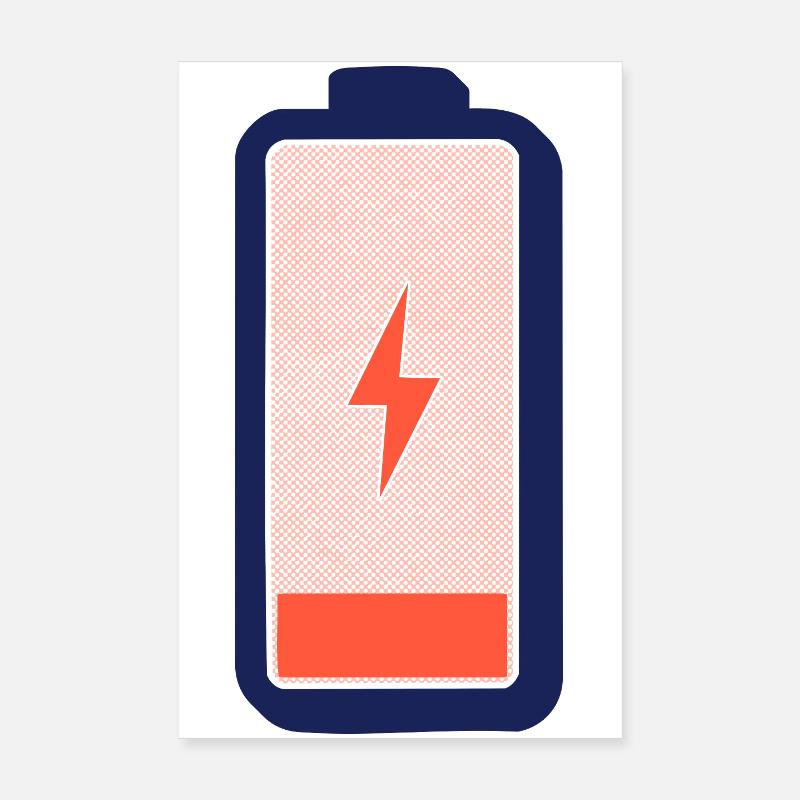 Batterie vide - chargez-moi ! Poster 20 x 30 cm