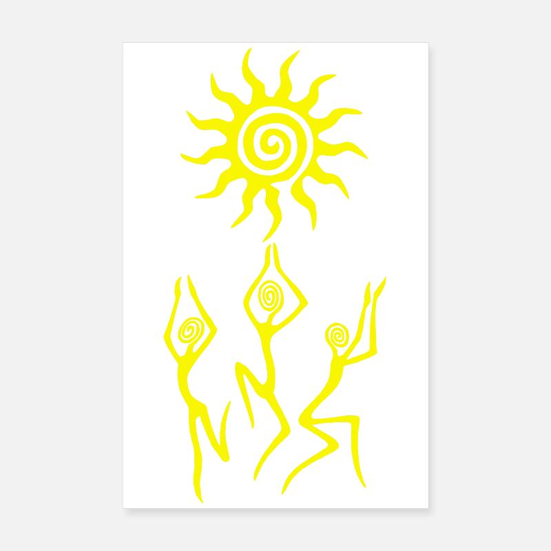 La danse du soleil jaune Poster 20 x 30 cm