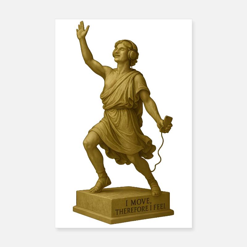 Danseuse avec casque et smartphone - Poster 20 x 30 cm - blanc