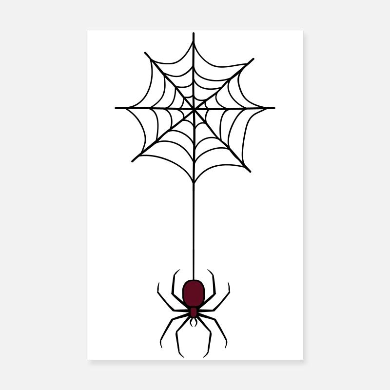 Gruselige Halloween-Spinne im Web 3 Poster 20x30 cm