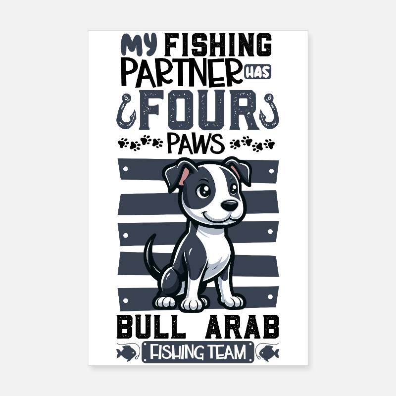 Pêche et taureau arabe Poster 20 x 30 cm