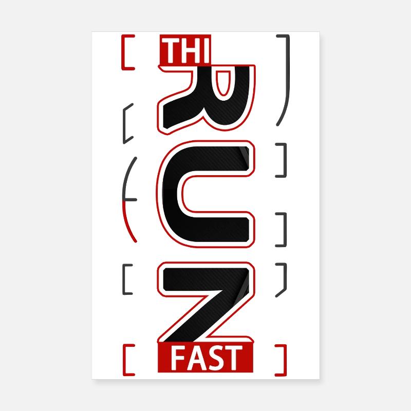THINK FAST Running sport experience V1 - Poster 8" x 12" (20x30 cm) - white