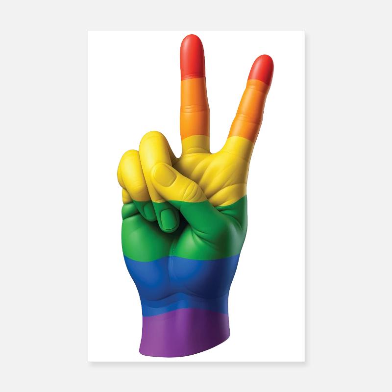 PRIDE PEACE HAND - peace & love Poster 20 x 30 cm