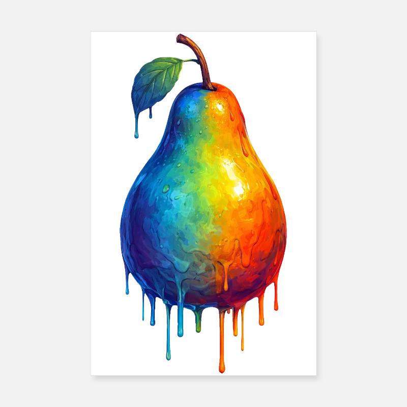 Pear with colorful gradient Poster 8" x 12" (20x30 cm)