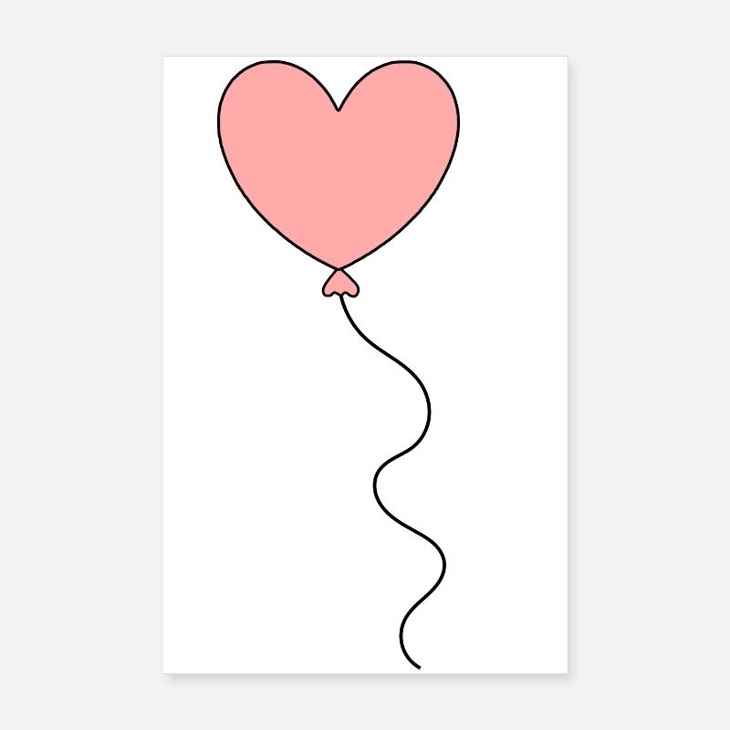 pink heart pink red hearts gift Valentine's Day Poster 8" x 12" (20x30 cm)