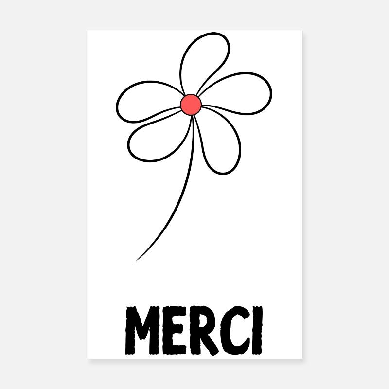 MERCI. MAÎTRESSE. MAÎTRE. MERCI MAÎTRESSE. FLEUR Poster 20 x 30 cm