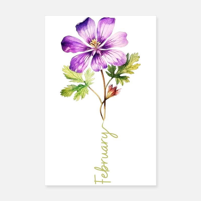 Detaillierte Illustration der Februarblume Poster 20x30 cm